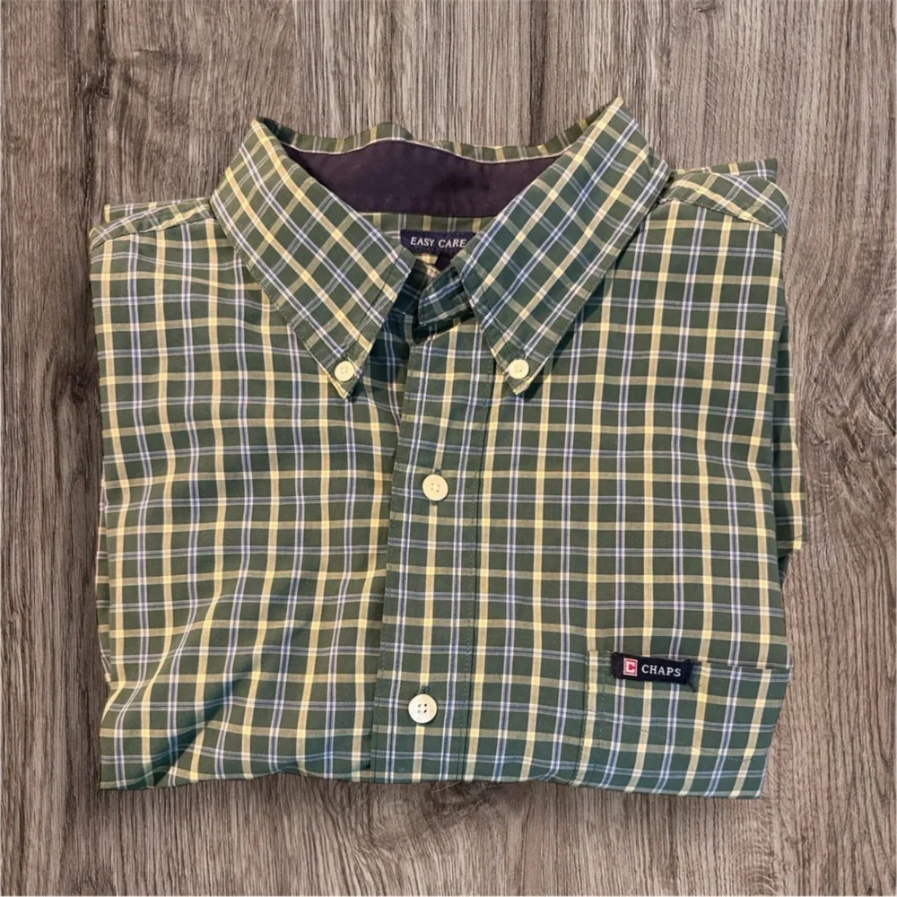 🎉HP🎉Chaps Green Plaid Men's Shirt XL🎉HP🎉 - Picture 1 of 4